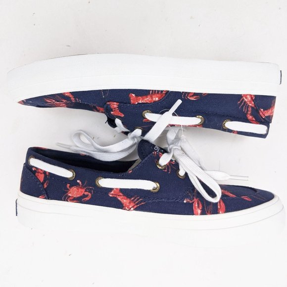 Sperry Shoes Sperry Crest Boat Shoes Lobsters New 5 Navy Red Poshmark